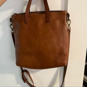 Madewell zip top transport crossbody bag English saddle